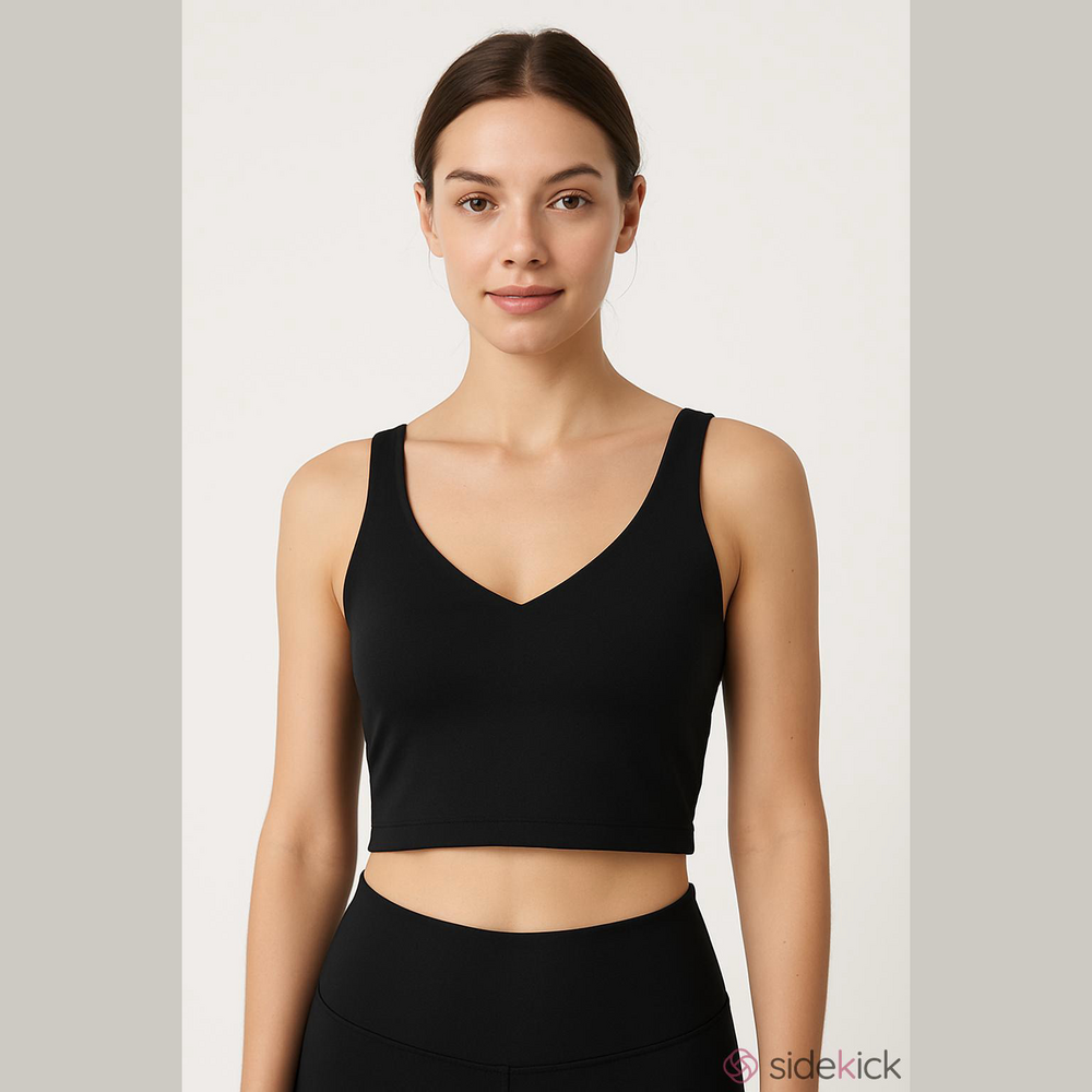 3/$10 Basic Black Padded Crop Top